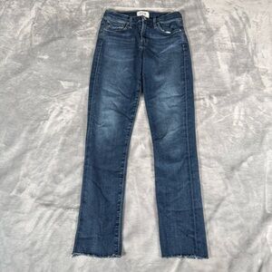 Agolde Sophie Mid Rise Skinny Denim Jeans Womens 25x26 Cropped Hem A018-3005
